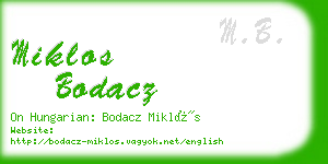 miklos bodacz business card